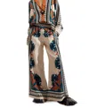 La Doublej Florence-print Silk Twill Palazzo Pants
