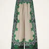 La Doublej Icon Printed Silk-twill Wide-leg Pants
