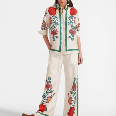 La Doublej Palazzo Trousers In Dragonflower Placée Multicolor