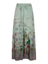 La Doublej La Double J Floral-print Wide-leg Silk Trousers In Green
