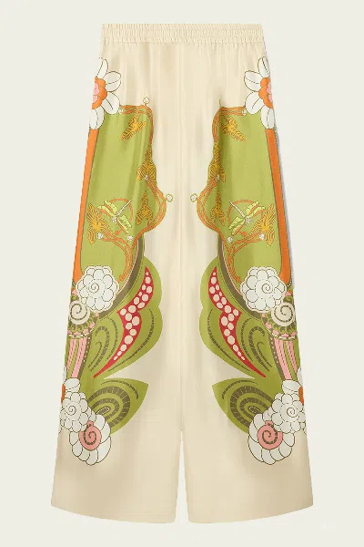 La Doublej Palazzo Pants In Ambrosia Placée Ivory In Multi