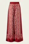 La Doublej La Double J Silk Twill Palazzo Pants With Cobra Pattern In Red