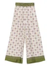 La Doublej La Double J Wide-leg Silk Trousers With Floral Pattern In Multi