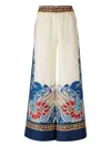 La Doublej Multicolor Palazzo Pants With Wide Leg And All-over Print In Silk Woman In Multi