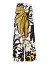 La Doublej Marea-print Palazzo Trousers In Naranja