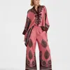 La Doublej Silk Wide-leg Pull-on Palazzo Pants In Oltrarno Placée Pink