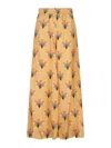 La Doublej Palazzo Printed Silk-twill Wide-leg Pants In Yellow