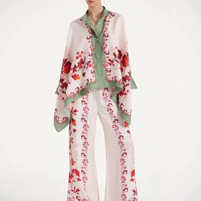 La Doublej Palazzo Pants In Woodland Placée Camouflage
