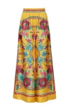 La Doublej Graphic-print Silk Palazzo Pants In Zodiac Placée Marigold