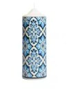La Doublej Palazzo Printed Pillar Candle In Blue
