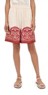 La Doublej La Double J Palazzo Printed Silk-twill Shorts