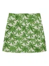 La Doublej Palm Tree-print Mini Skirt In Green