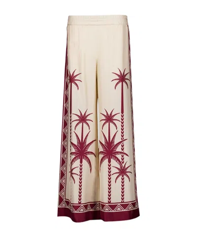 La Doublej Palm Tree-print Wide Leg Trousers In Multi
