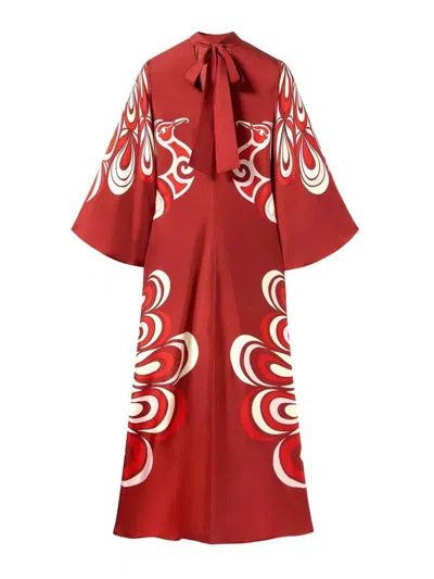 La Doublej Silk Pants In Red