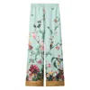 La Doublej Multicolor Pants With Rear Elastic Waist And All-over Floral Motif In Silk Woman In Pattern