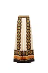 La Doublej La Double J Printed Silk Wide-leg Trousers In White