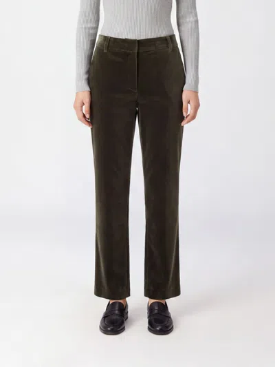 La Doublej Velvet Straight-leg Pants In Brown
