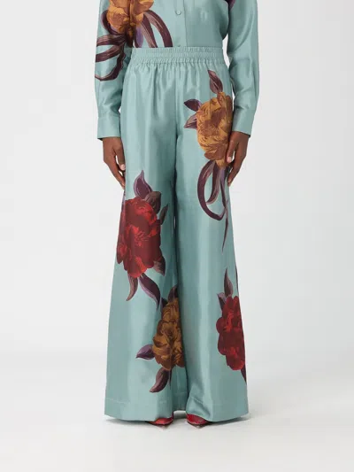 La Doublej La Double J Printed Silk-twill Palazzo Trousers In Green