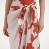 La Doublej Floral Cotton And Silk Beach Cover-up In Iris Placée Dark Orange