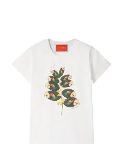 La Doublej Parrotstem Ecru In Cotton Jersey High T-shirt In White
