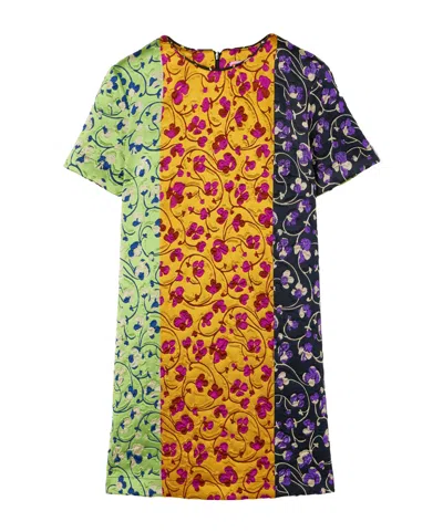 La Doublej Paneled Embroidered Cloque Mini Dress In Multi