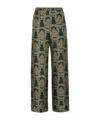 La Doublej Herald Silk Pajama Pants In Green