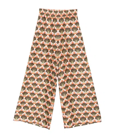 La Doublej Elasticated-waist Floral Trousers In Brown