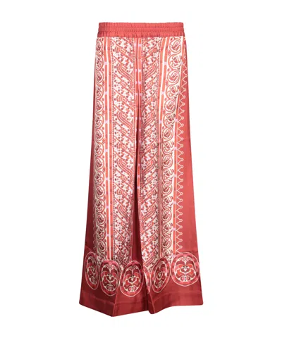 LA DOUBLEJ LA DOUBLEJ LACE PRINT PALAZZO PANTS