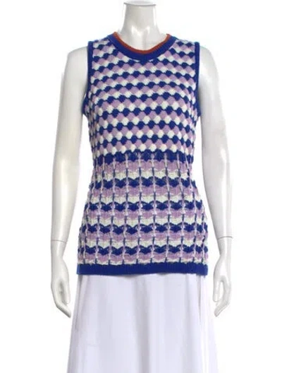 Pre-owned La Doublej Patterned Crew Neck Sweater In Blue