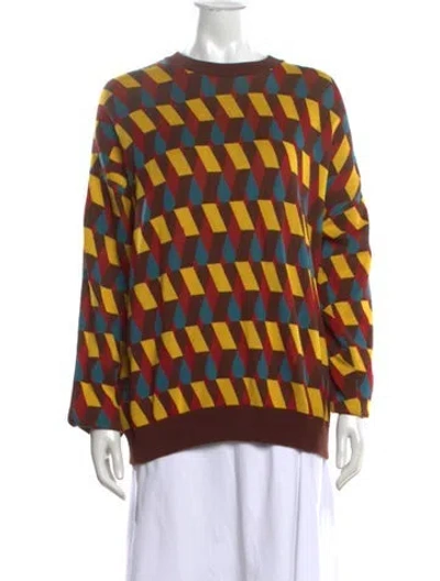 Pre-owned La Doublej Patterned Crew Neck Sweater In Multicolor