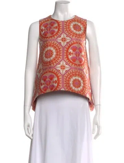 Pre-owned La Doublej Patterned Crew Neck Top In Orange