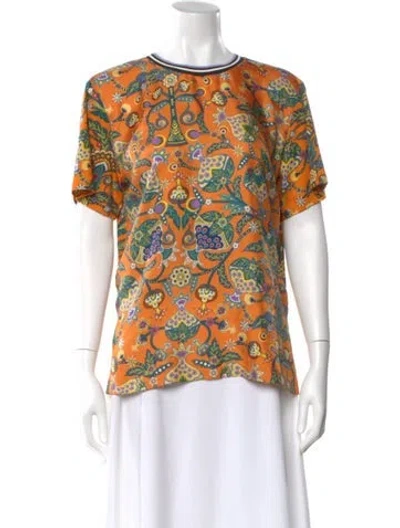 Pre-owned La Doublej Patterned Crew Neck Top In Orange