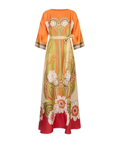 La Doublej Patterned Dress In Brown
