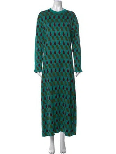 Pre-owned La Doublej Patterned Long Dress In Blue