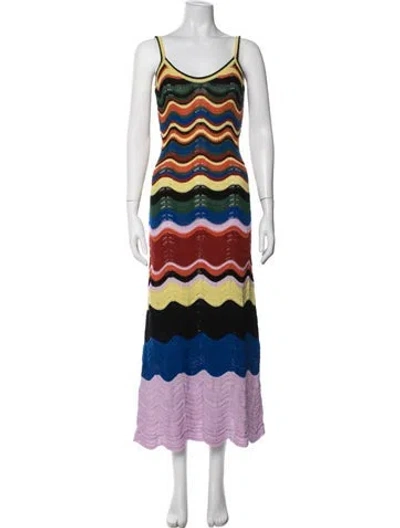 Pre-owned La Doublej Patterned Long Dress In Multicolor