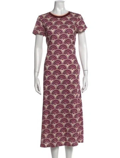 Pre-owned La Doublej Patterned Long Dress In Pink