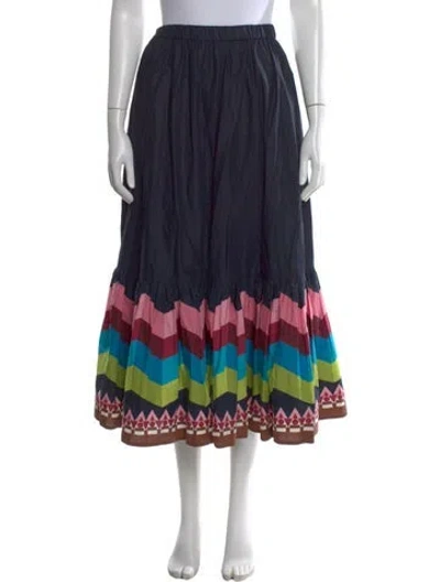 Pre-owned La Doublej Patterned Long Skirt In Blue