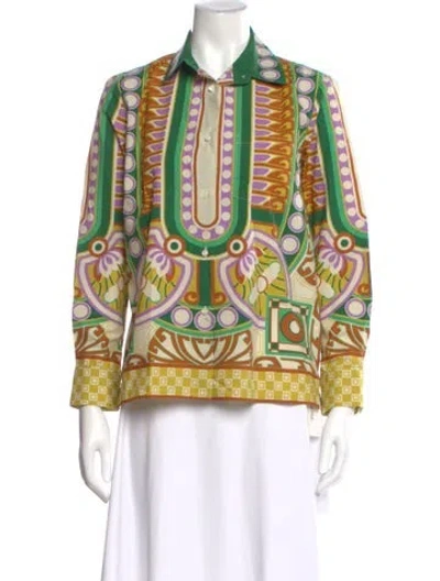 Pre-owned La Doublej Patterned Long Sleeve Blouse In Multi