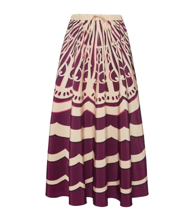 La Doublej Patterned Maxi Skirt In Purple
