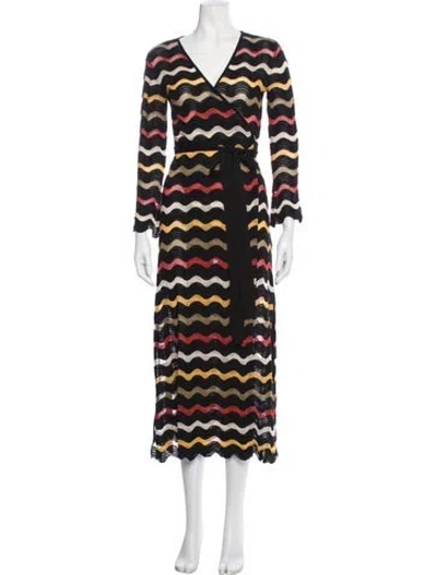 Pre-owned La Doublej Patterned Midi Length Dress In Black