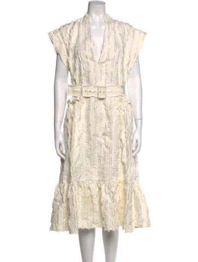 Pre-owned La Doublej Patterned Midi Length Dress In Neutral
