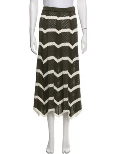 Pre-owned La Doublej Patterned Midi Length Skirt In Blue