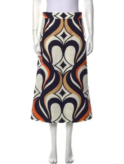 Pre-owned La Doublej Patterned Midi Length Skirt W/ Tags In Multicolor