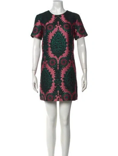 Pre-owned La Doublej Patterned Mini Dress In Green/pink