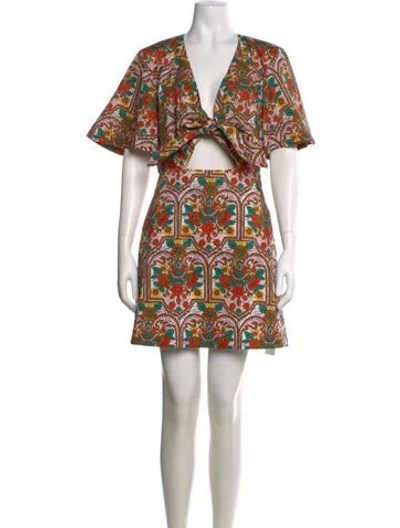 Pre-owned La Doublej Patterned Mini Dress In Neutral