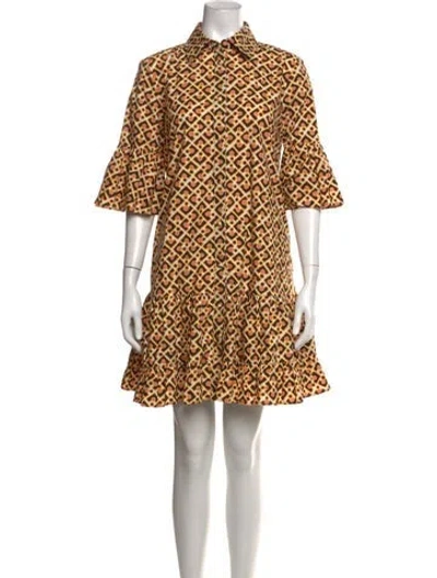 Pre-owned La Doublej Patterned Mini Dress In Orange