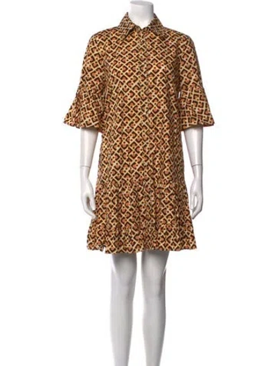 Pre-owned La Doublej Patterned Mini Dress In Orange