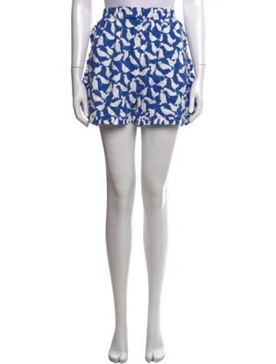 Pre-owned La Doublej Patterned Mini Shorts In Blue/white