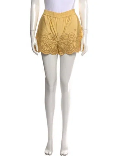 Pre-owned La Doublej Patterned Mini Shorts W/ Tags In Yellow