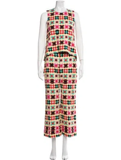 Pre-owned La Doublej Patterned Pant Set In Yellow